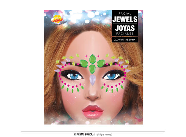 Ansiktskystaller - Neon Assotert 1 Sett smykker i selvklebende harpiks 