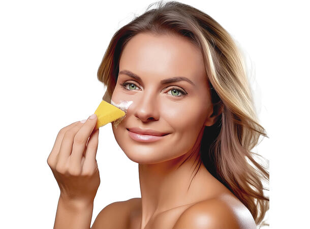 Ansiktssminke med svamp - Hvit 1 Boks sminke - 9g 