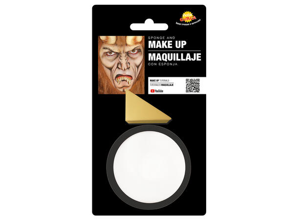 Ansiktssminke med svamp - Hvit 1 Boks sminke - 9g 