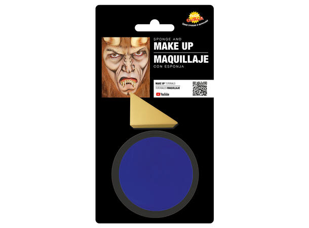 Ansiktssminke med svamp - Mørkeblå 1 Boks sminke - 9g 