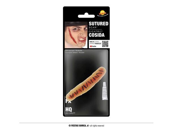 Arr med sting - lang 1 Kunstig arr i lateks m/lim 