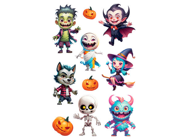 Assorterte Halloween klistremerker 1 Ark med klistremerker - 13x20cm 