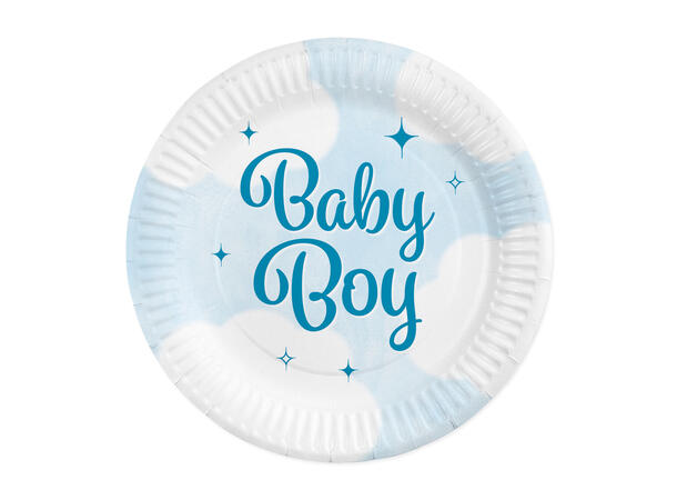 Baby Boy 8 Tallerkener i papp _ 23cm 