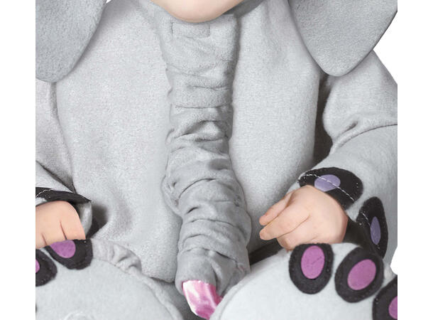 Baby Elefant - Grå 1 Babykostyme - Str 12-18 Mnd 