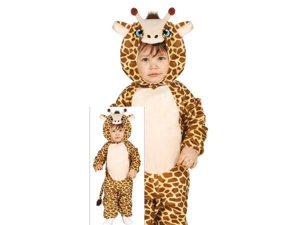 Baby Giraff - Gul/brun 1 Babykostyme - Str 12-18 Mnd 