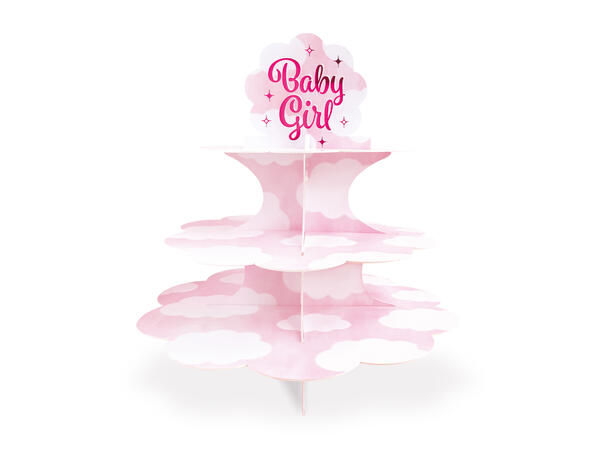 Baby Girl 1 Kakefat i papp - 3 etasjer 