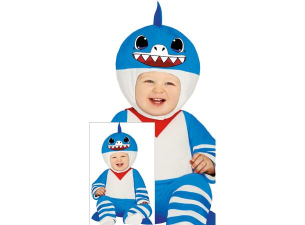 Baby Hai - Blå 1 Babykostyme - Str 12-18 Mnd 