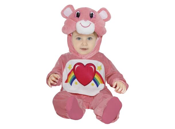 Baby Rosa teddybjørn m/regnbue 1 Babykostyme - Str 18-24 Mnd 