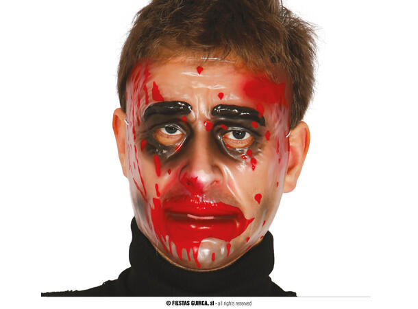 Blodig maske - transparent 1 Maske i PVC 