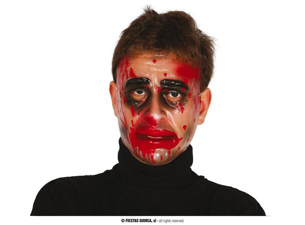 Blodig maske - transparent 1 Maske i PVC 