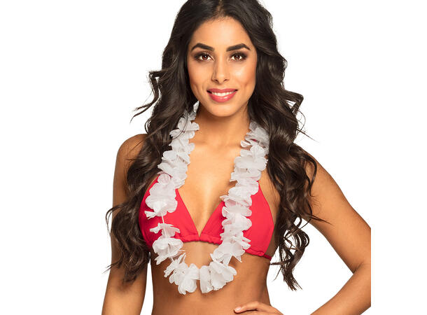 Blomsterkrans Hawaii - Hvit 1 Blomsterkrans i plast 