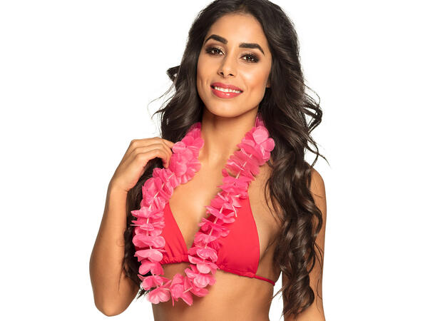 Blomsterkrans Hawaii - Neon Rosa 1 Blomsterkrans i plast 