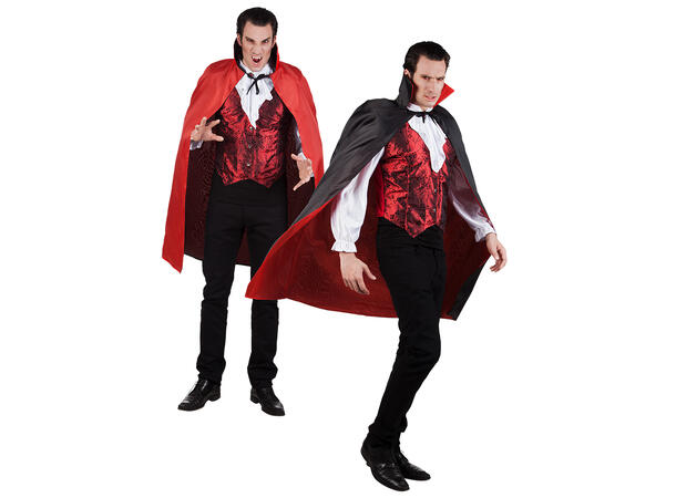 Bloodlust - Kappe vendbar - Sort/rød 1 Kappe til voksen - 120cm 