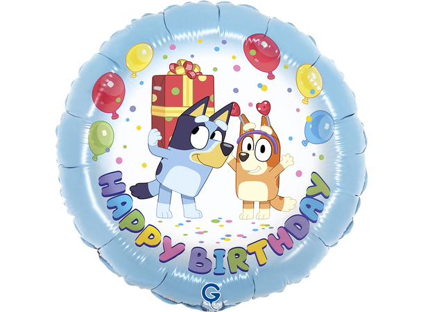 Bluey - Happy Birthday - Rund 1 Folieballong rund - 46cm (18") 