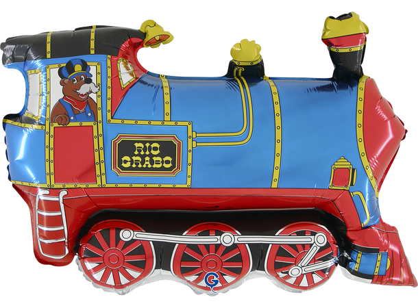 Blått tog - lokomotiv 1 Folieballong med form - (75x47 cm) 