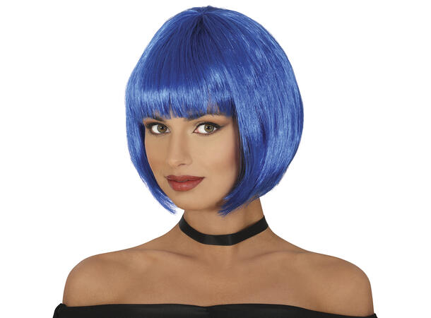 Bobparykk - Blå 1 Parykk i syntetisk hår - 100gr - Dame 