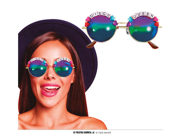 Briller - Runde "DISCO QUEEN" 1 par briller i plast 