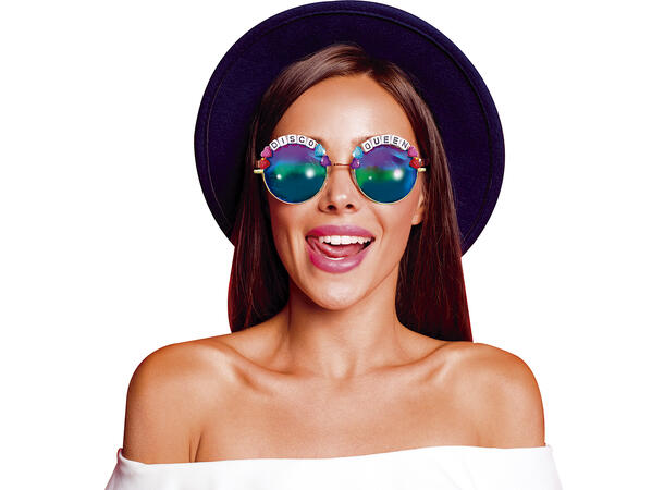 Briller - Runde "DISCO QUEEN" 1 par briller i plast 