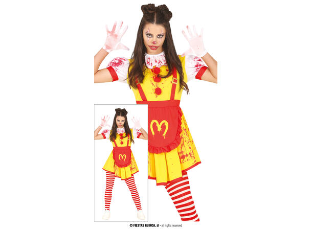 Burgerklovn - Miss McKiller - Dame 1 kostyme til jente 14-16 år (168cm) 