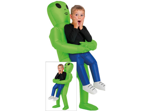 Carry me kostyme - Alien 1 Oppblåsbart kostyme - Str 10-12 År 