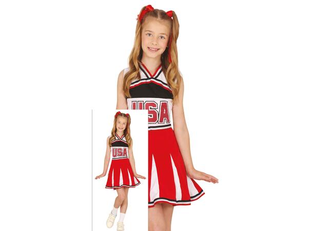 Cheerleader - Barnekostyme 1 Barnekostyme til jente - Str 10-12 År 