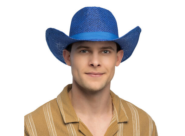 Cowboyhatt - Netting - Blå 1 Hatt til voksen - Onesize 