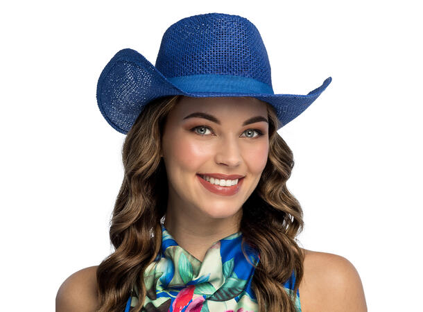 Cowboyhatt - Netting - Blå 1 Hatt til voksen - Onesize 