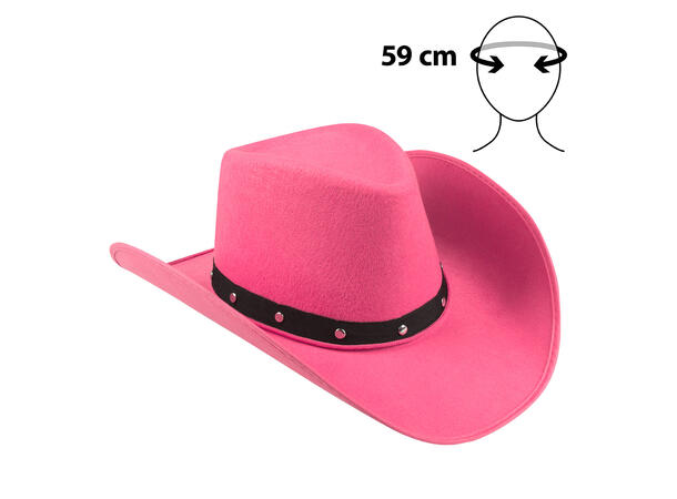 Cowboyhatt - Wichita - Mørk rosa 1 Hatt til voksen - Onesize 