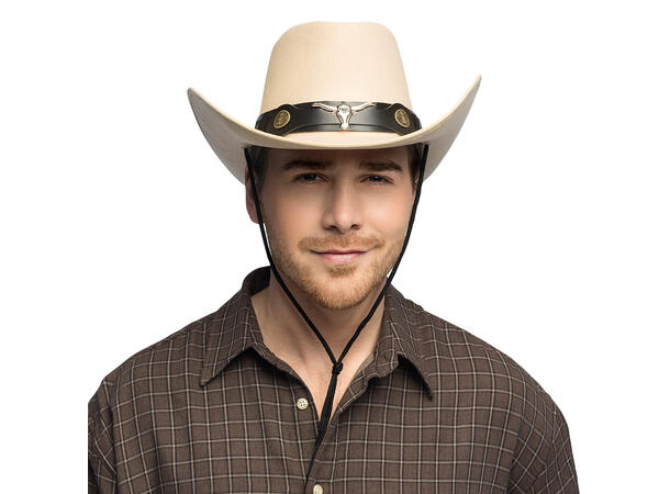 Cowboyhatt - Wyatt - Kremfarget 1 Hatt til voksen - Onesize 