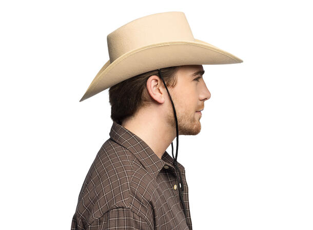 Cowboyhatt - Wyatt - Kremfarget 1 Hatt til voksen - Onesize 