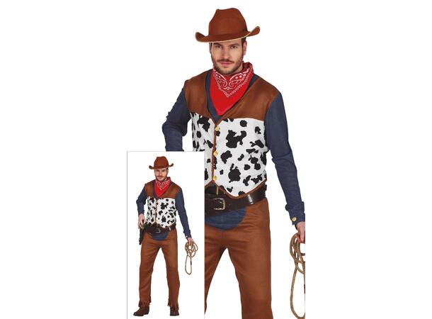 Cowboykostyme - 4 Deler 1 Herrekostyme - str 54-56 (XL) 