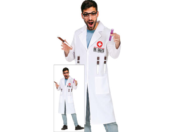 Crazy doctor - Hvit legefrakk 1 Herrekostyme - str 52-54 (L) 