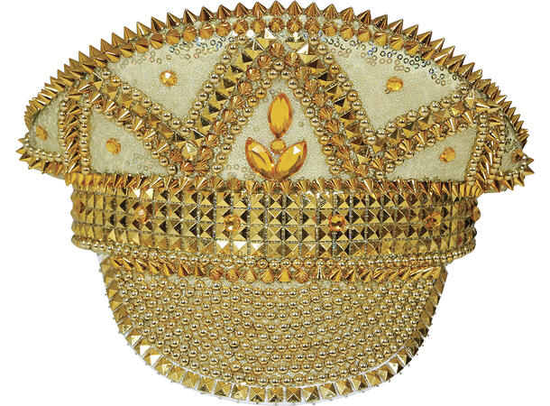 De-luxe kapteinshatt - Gull m/stener 1 Hatt til voksen - Onesize 