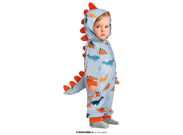 Dinosaur - Onepiece - Grå 1 Babykostyme til gutt - Str 18-24 Mnd 