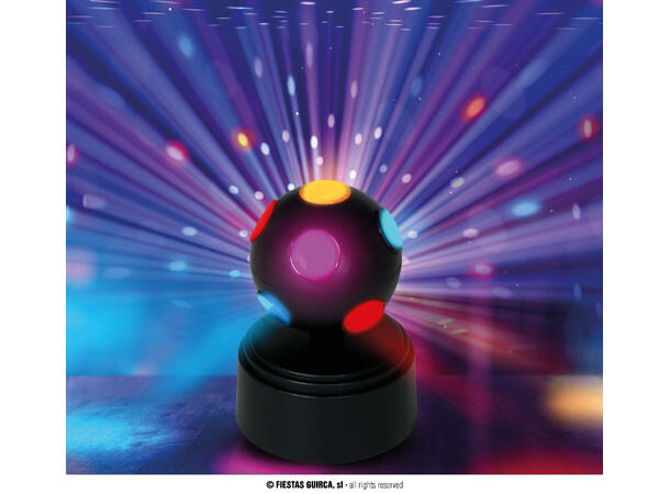 Discokule - LED u/batterier - Flerfarget 1 Discokule/lys - 9x9x12cm 