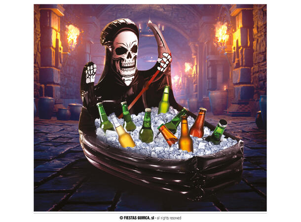 Drikkekjøler - Kiste m/Gjenferd 1 Oppblåsbar dekorasjon - 100x35cm 