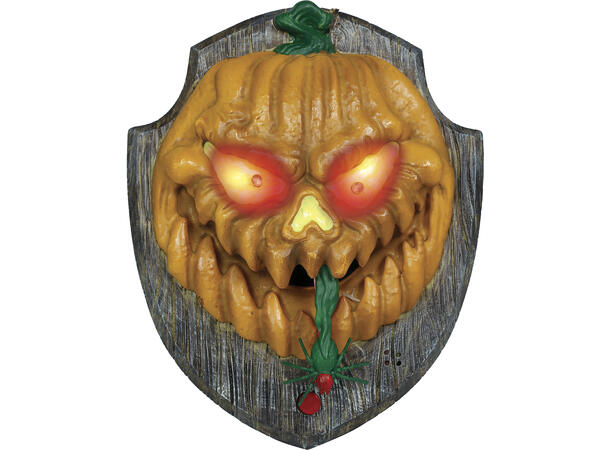 Dørklokke - Skummelt gresskar Dørklokke m/Lyd/lys/bevegelse - 19x15cm 