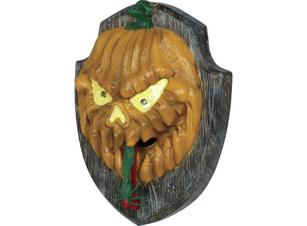 Dørklokke - Skummelt gresskar Dørklokke m/Lyd/lys/bevegelse - 19x15cm 