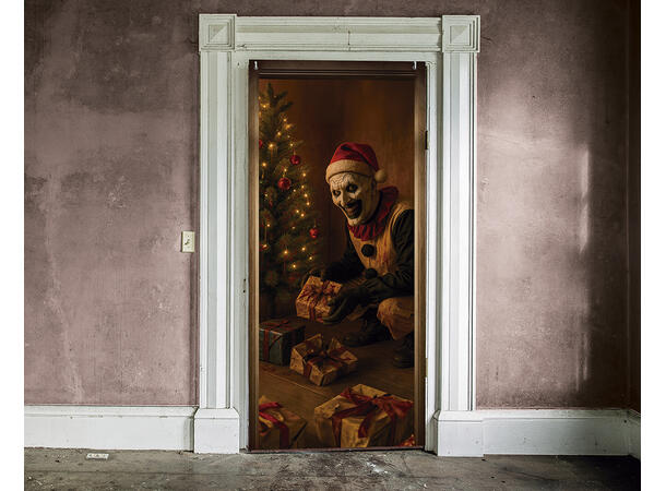 Dørplakat - Skummel nisse 1 Dørplakat in polyester - 80x180cm 