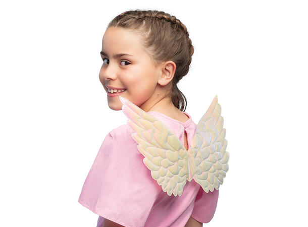 Englevinger til barn - Perlehvite 1 Par vinger - 23x45cm 