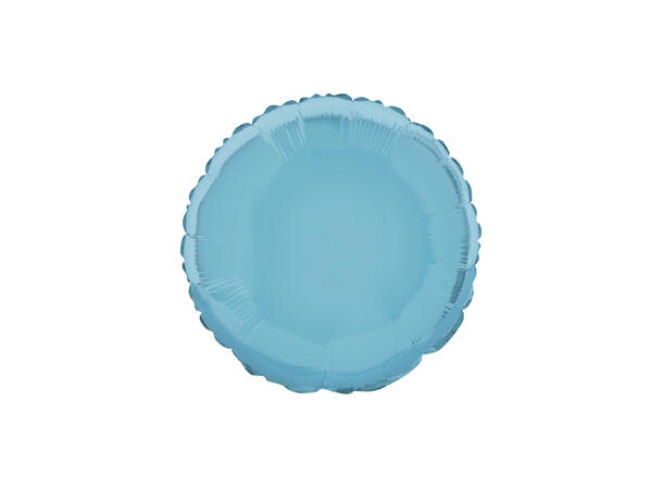 Ensfarget rund - Lys Blå 1 Folieballong  - 46cm(18") - Bulk