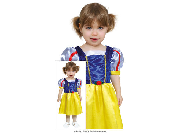 Eventyrprinsesse - Gul/Blå kjole 1 Babykostyme til jente - Str 2-3 År 