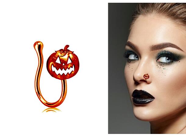 Falsk piercing med gresskar - oransje 12 Piercing i metall 