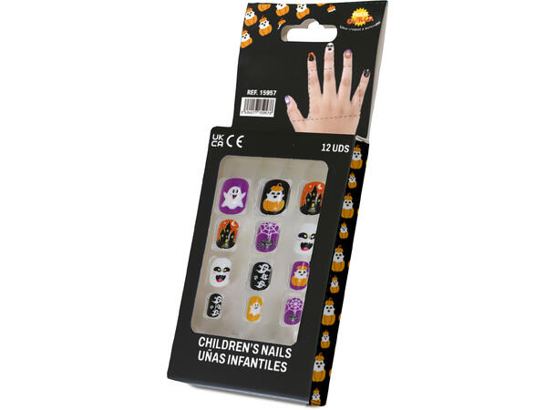 Falske negler - Halloween 4 12 falske negler m/lim 