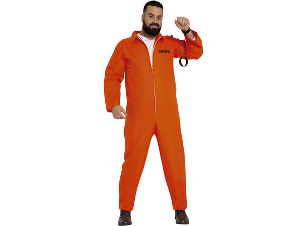 Fangedrakt - Oransje - Onepiece 1 Herrekostyme - str 54-56 (XL) 