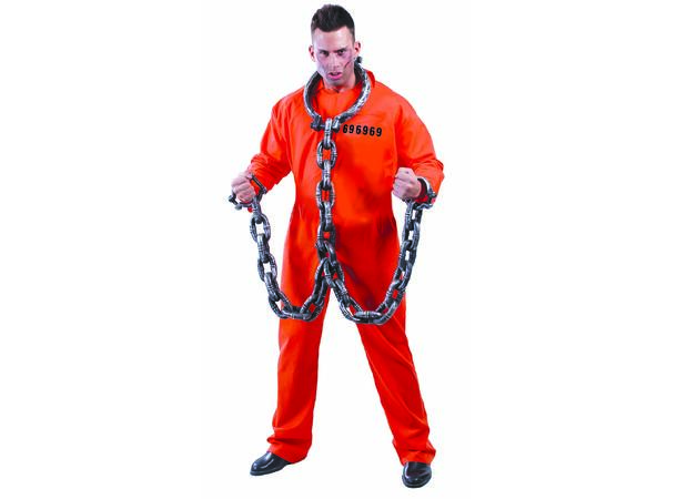 Fangedrakt - Oransje - Onepiece 1 Herrekostyme - str 54-56 (XL) 