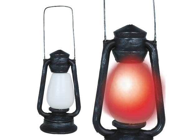 Fjøslykt/lanterne m/lys - sort 1 Lykt i metall/PVC - 23cm 