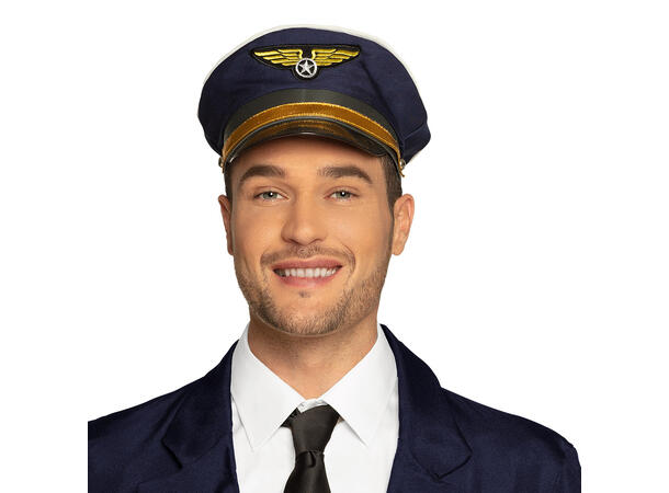 Flykapein lue - Blå - Justerbar 1 Hatt til voksen - Onesize 