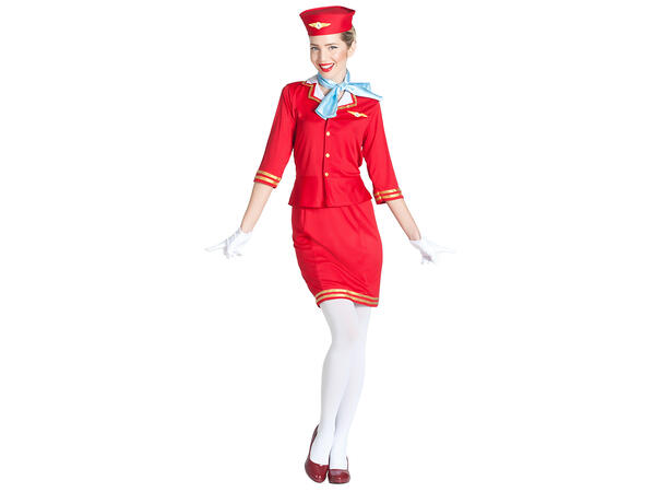 Flyvertinne kostyme - Linda - Rød/gull 1 Damekostyme - Str XL 