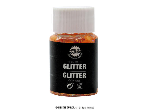 Glitter Gel - Oransje 1 Beholder med gel - 20g 